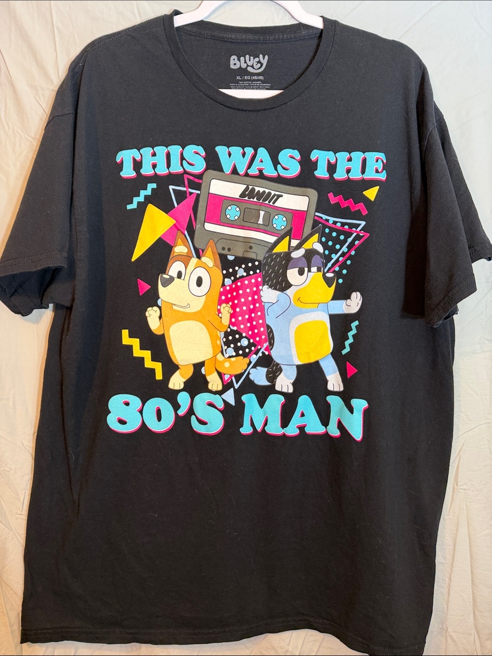 Bluey 'This Was The 80's Man' Black Graphic Tee